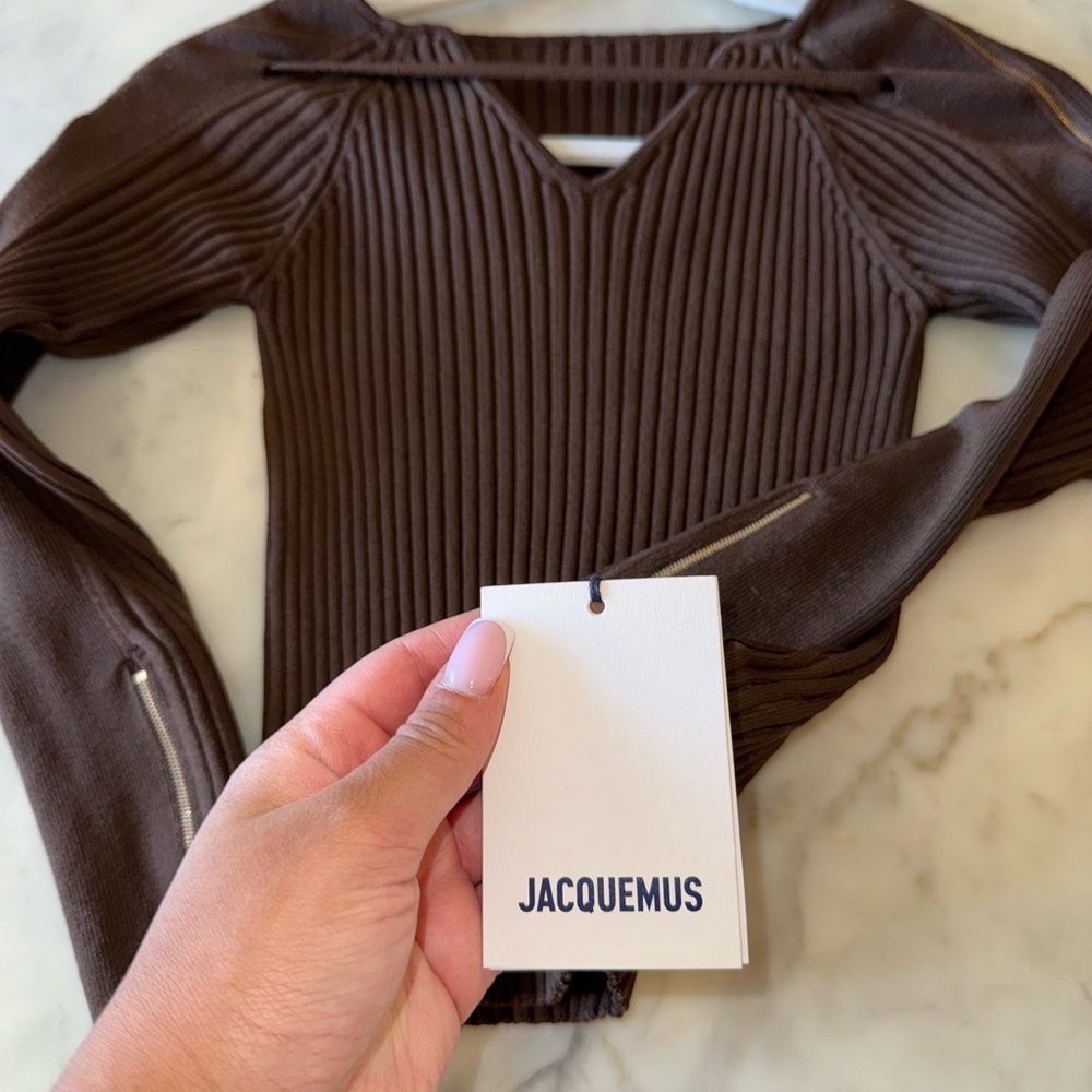Jacquemus Chocolate Ribbed Sweater - Picture 4 of 6
